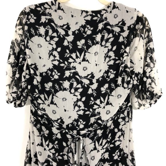 New Sanctuary Floral Short Sleeve Button Front Maxi Dress Black White Size 2 - Picture 11 of 16